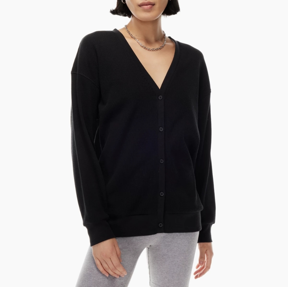 Aritzia babaton Thermal Button-Up Longsleeve green